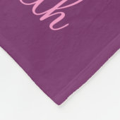 Paars, roze, lavender, bindnaamcollage fleece deken (Hoek)
