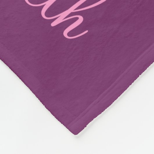 Paars, roze, lavender, bindnaamcollage fleece deken (Hoek)