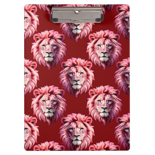 Paars roze leeuwenkop ontwerp klembord (Voorkant)
