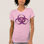 Paars roze licht biogevaarlijk t-shirt (Voorkant)