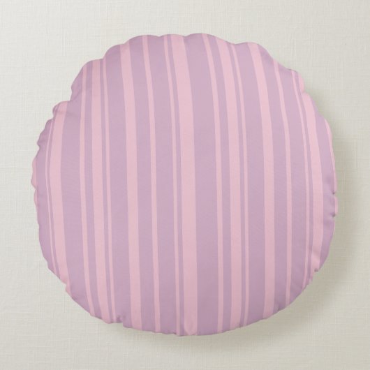 Paars & Roze Lijn Patroon Rond Kussen (Voorkant)