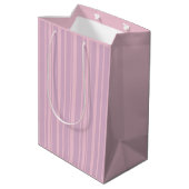 Paars & Roze Lijnpatroon Medium Cadeauzakje (Achterkant Gekanteld)