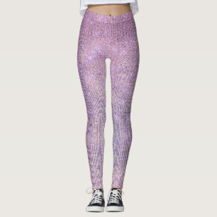 Paars roze Lila Grill Sparkly Sequin Diamond Leggings