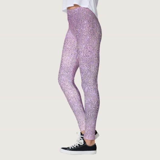 Paars roze Lila Grill Sparkly Sequin Diamond Leggings (Links)