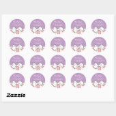 Paars roze lintje Baby shower Dank u Sticker (Vel)