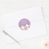 Paars roze lintje Baby shower Dank u Sticker (Envelop)