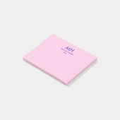 Paars Roze Minimaal Schoon Initiaal Post-it® Notes (Schuin)