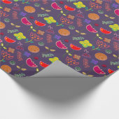 Paars roze moderne bloem cadeaupapier (Hoek)