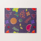 Paars roze moderne bloem legpuzzel (Horizontaal)