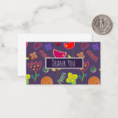 Paars roze moderne bloem notitiekaartje (Voorkant / Achterkant in situ)