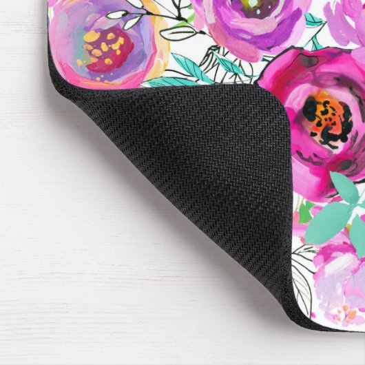 Paars Roze, moderne Floral Shabby Chic Muismat (Hoek)