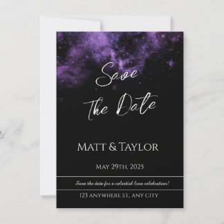 Paars & Roze Nevel 'Save the Date'-kaart Save The Date