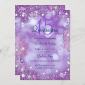 Paars-roze Ocean Sky Birthday Partij Kaart (Voorkant / Achterkant)