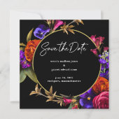 Paars Roze Oranje Floral Save The Date (Voorkant)