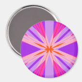 Paars roze Oranje Starburst Snel Festive Gift Fun Magneet (Voorkant / Achterkant)