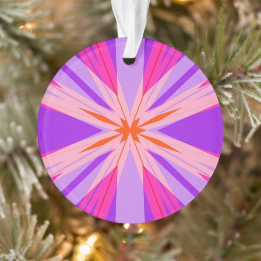 Paars roze Oranje Starburst Snel Festive Gift Fun Ornament (Boom)