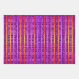 Paars, roze, Oranje, strepen, speldenstaaf, pooldo Inpakpapier Vel
