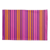 Paars Roze Oranje Verticaal Strepen Design Kussensloop (Achterkant)