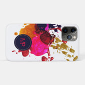 Paars roze rood nisplak monogram Case-Mate iPhone case (Achterkant (horizontaal))