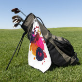 Paars roze rood nisplak monogram golfhanddoek (Groen)