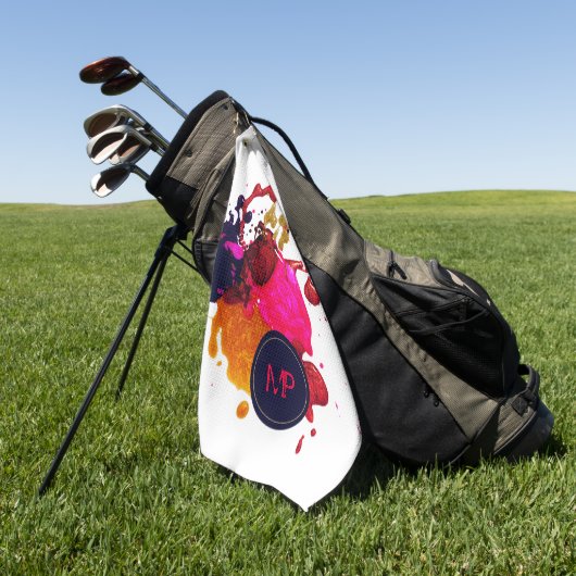 Paars roze rood nisplak monogram golfhanddoek (Groen)