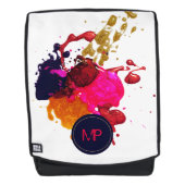 Paars roze rood nisplak monogram rugtassen (Voorkant)