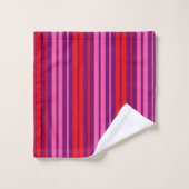 Paars Roze Rood Verticaal Strepen Design Bad Handdoek (Wasdoekje)