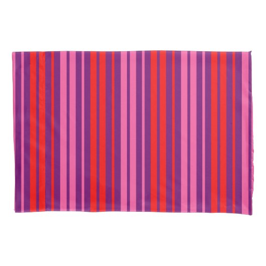Paars Roze Rood Verticaal Strepen Design   Kussensloop (Voorkant)