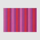 Paars Roze Rood Verticaal Strepen Design   Tissuepapier (Voorkant)