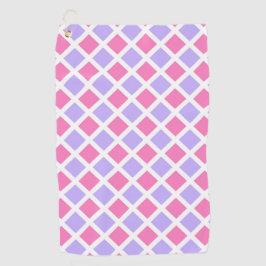 Paars Roze Ruitjes Diamant Patroon Golfhanddoek