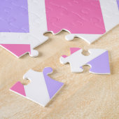 Paars Roze Ruitjes Diamant Patroon Legpuzzel (Zijkant)