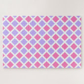 Paars Roze Ruitjes Diamant Patroon Legpuzzel (Horizontaal)