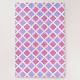 Paars Roze Ruitjes Diamant Patroon Legpuzzel