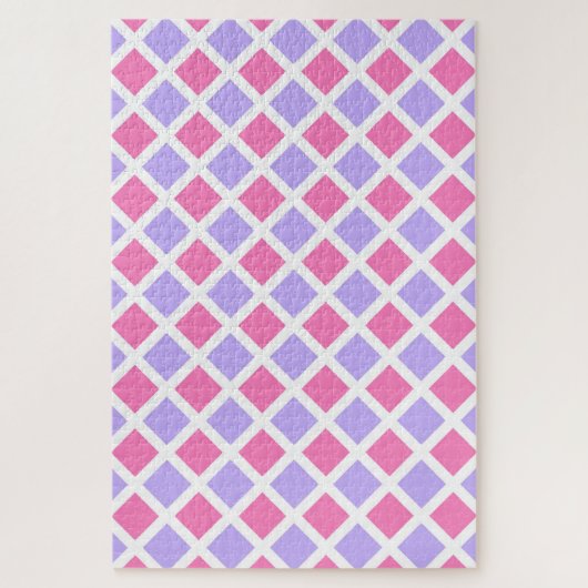 Paars Roze Ruitjes Diamant Patroon Legpuzzel (Verticaal)