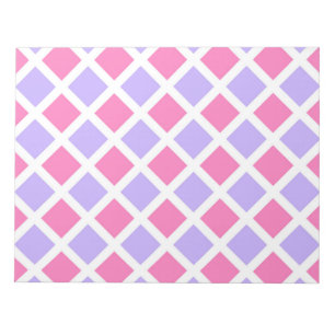 Paars Roze Ruitjes Diamant Patroon Notitieblok