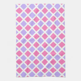 Paars Roze Ruitjes Diamant Patroon Theedoek