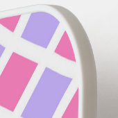 Paars Roze Ruitpatroon Pickleball Paddle (Links Detail)