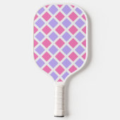 Paars Roze Ruitpatroon Pickleball Paddle (Achterkant)