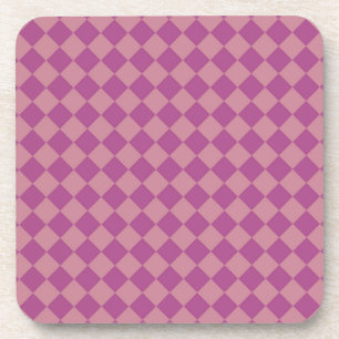 Paars Roze Rut Diamant Patroon Bier Onderzetter
