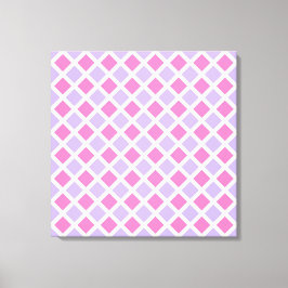 Paars Roze Rut Diamant Patroon Canvas Afdruk
