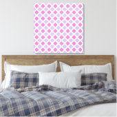 Paars Roze Rut Diamant Patroon Canvas Afdruk (Insitu (Slaapkamer))
