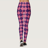 Paars Roze Rut Diamant Patroon Leggings (Achterkant)