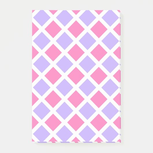 Paars Roze Rut Diamant Patroon Post-it® Notes (Voorkant)