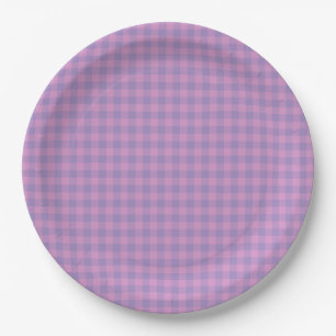 Paars Roze Schaakbord Patroon Papieren Bordje