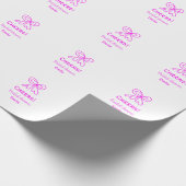 Paars roze strik bruidsfeest met naam cadeaupapier (Hoek)