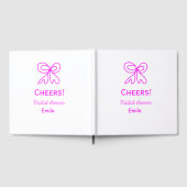 Paars roze strik bruidsfeest met naam gastenboek (Volledig)