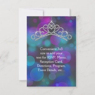Paars Roze Teal Tiara RSVP Alles Kaartje