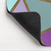 Paars Roze Teal Turquoise & Brons Goud Geometrisch Muismat (Hoek)