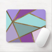 Paars Roze Teal Turquoise & Brons Goud Geometrisch Muismat (Met muis)