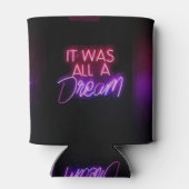 Paars-roze tekstkunst Het was allemaal een droomte Blikjeskoeler (Achterkant)